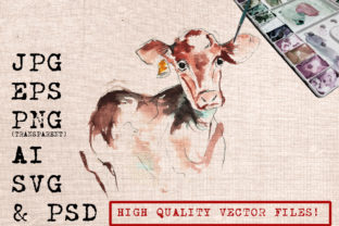 A Designer’s Review: White Cow Watercolor Graphics for Editorial Use