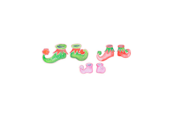 A Watercolor Elf Shoes Design for Craft and Branding Projects