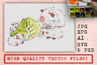A Watercolor Guinea Pig Illustration for Graphic Design