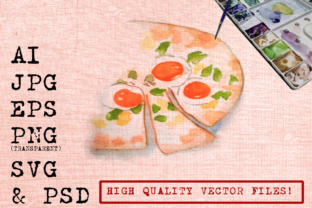 A Watercolor Pizza Design for Embroidery Projects