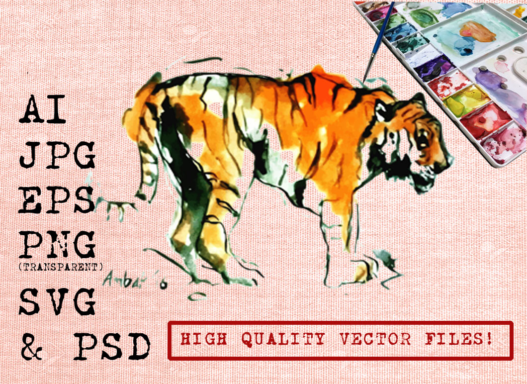 A Watercolor Tiger Graphics for Elegant Handmade Projects