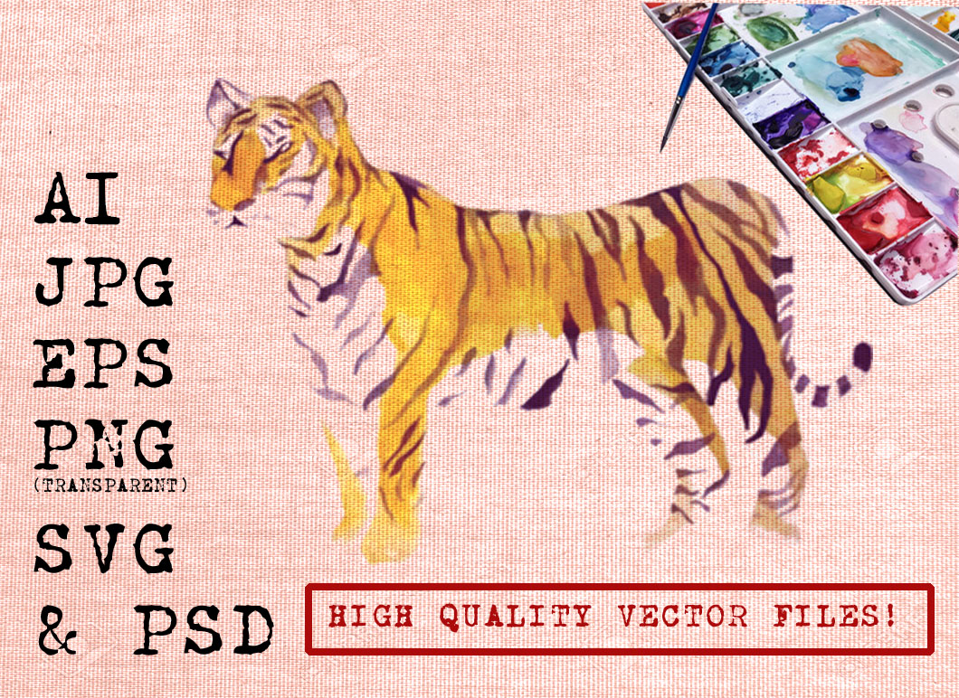 Cool Watercolor Tigers: A Versatile Graphic for Brand Storytelling