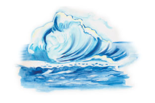 Crafting Editorial Mood with a Watercolor Ocean Design Asset