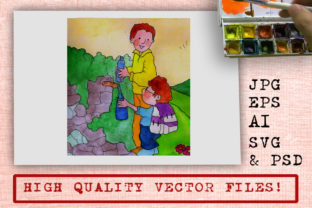Evaluating Watercolor Cartoon Graphics for Fresh Local Branding