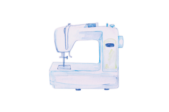 How a Watercolor Sewing Machine Graphic Elevates Craft and Hobby Content