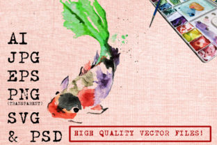 Rainbow Koi Watercolor Graphics for Brand Illustration