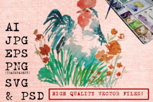 Roosters Watercolors: Graphic Charm for Brand Storytelling
