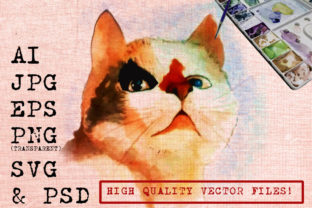 Shocking Cat Watercolor: A Graphic Asset for Illustrations & Design