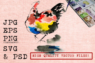 The Happy Rooster Watercolor: A Vibrant Graphic for Authentic Branding