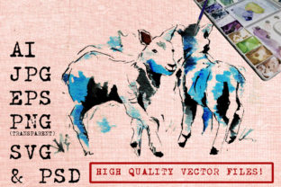 Two Lambs Watercolor: A Gentle Graphic for Editorial Charm