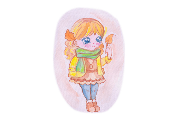 Watercolor Fall Girl: A Versatile Craft Design for Seasonal Products